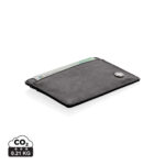 Porte-cartes noir minimaliste avec carte partiellement visible