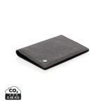 Portefeuille fin en cuir gris avec logo