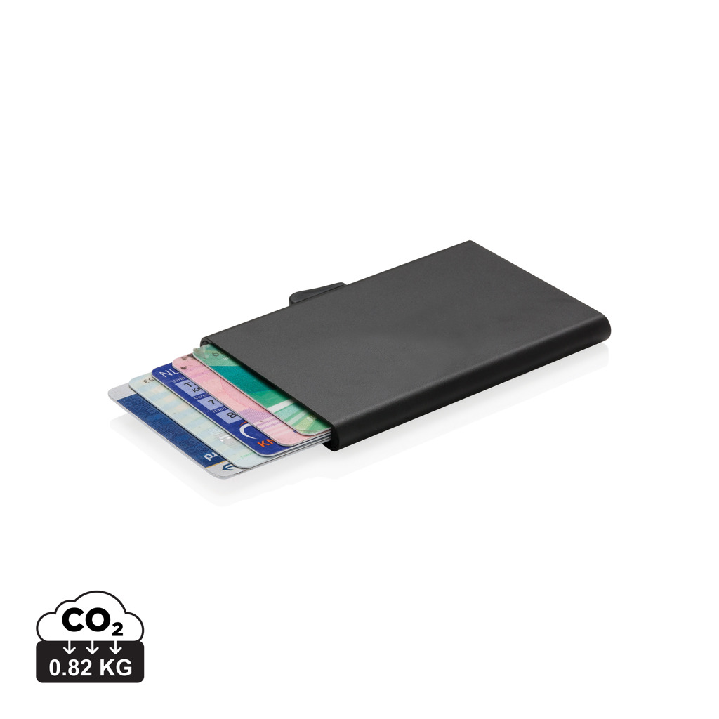 Porte-cartes noir avec cartes visibles