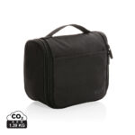 Trousse de toilette noire avec poignée et zip