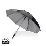 Parapluie noir avec intérieur argenté ouvert