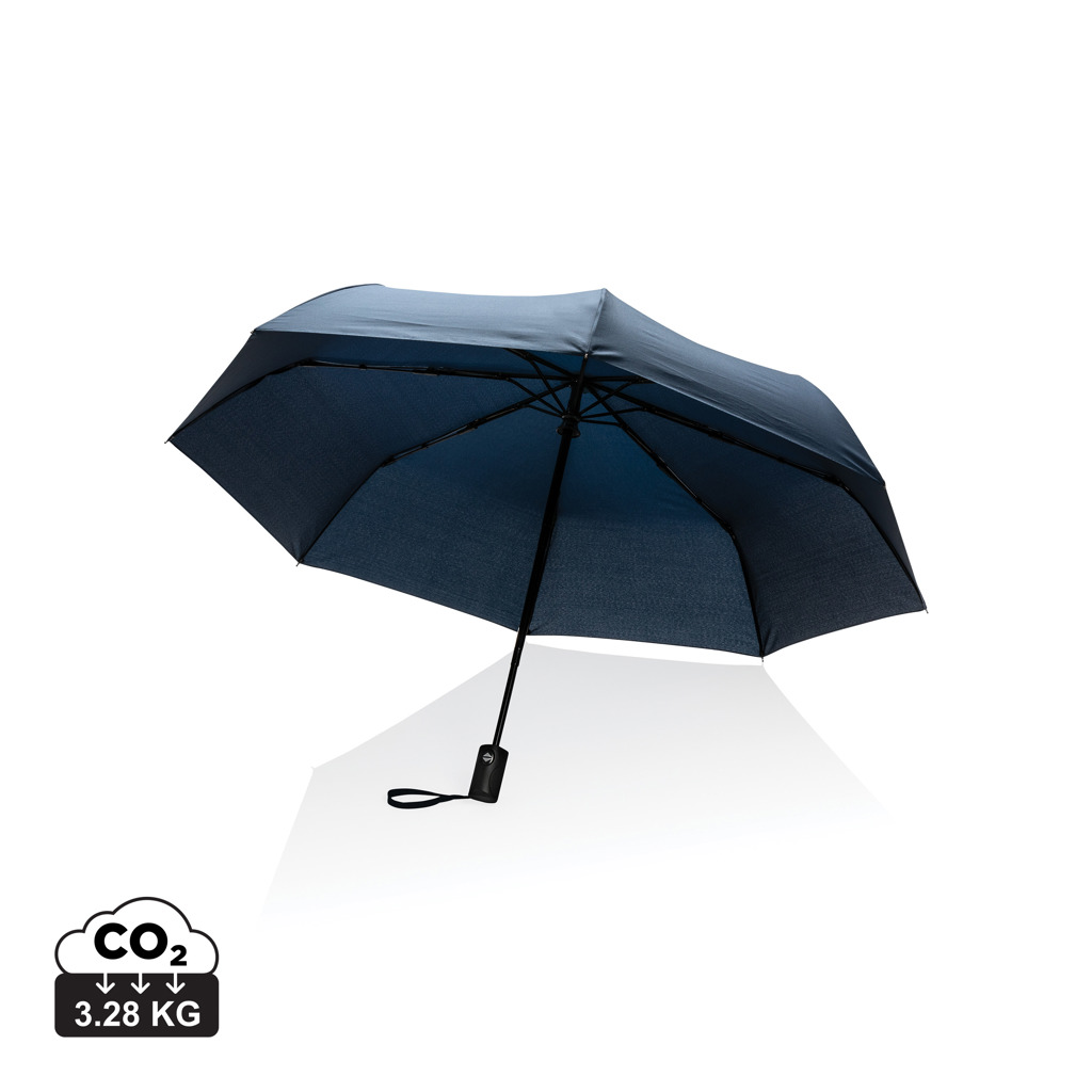 Parapluie pliant bleu foncé ouvert