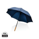 Parapluie bleu avec manche en bois