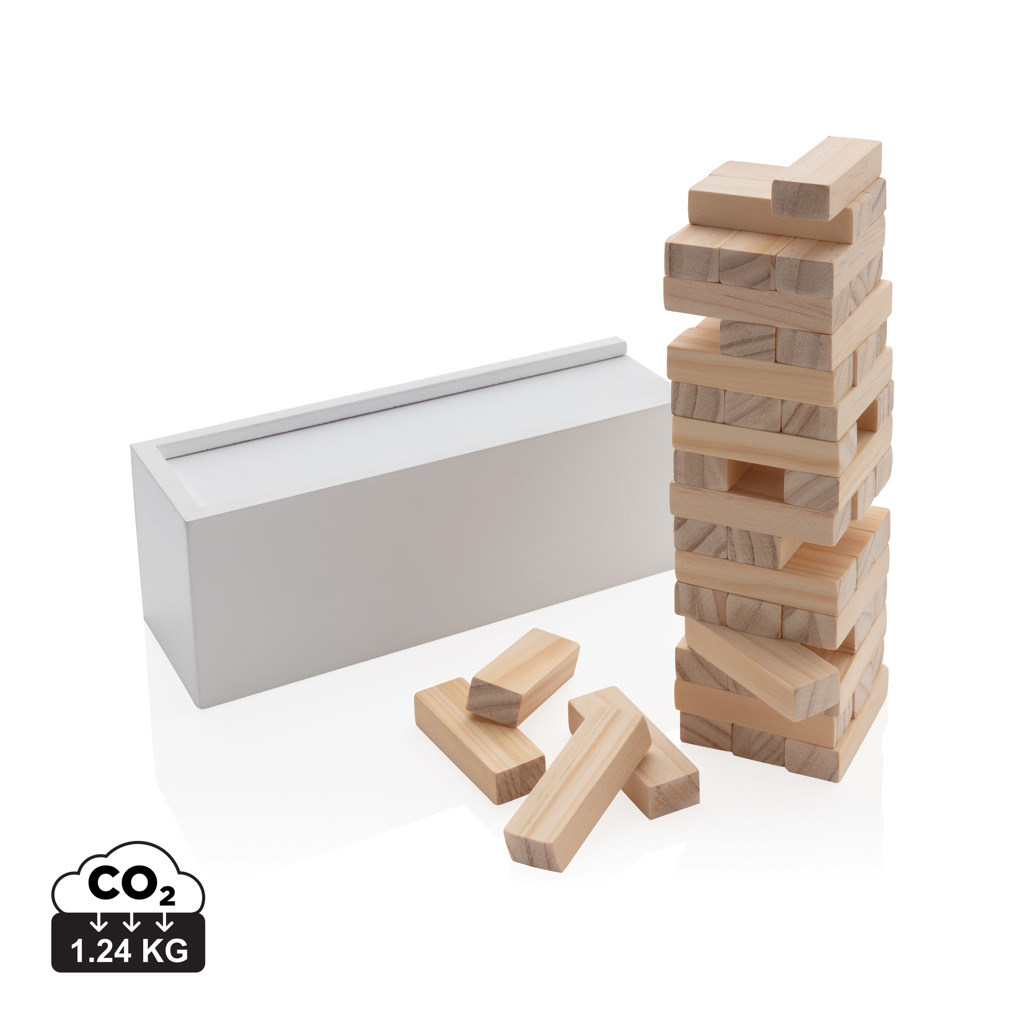 Tour de blocs en bois avec indicateur CO2
