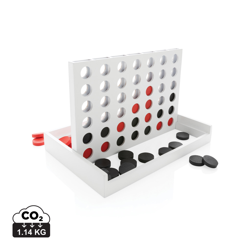 Jeu Puissance 4 avec pions rouges et noirs