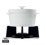 Cocotte blanche sur support noir