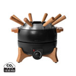 Appareil à fondue électrique noir avec fourchettes