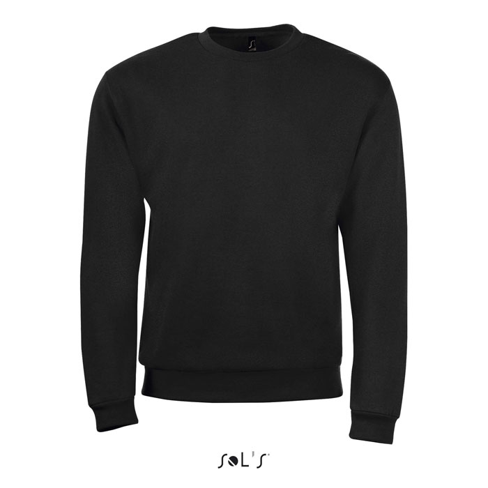 Sweat-shirt noir col rond manches longues