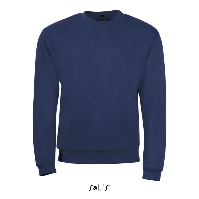 Sweat-shirt bleu marine col rond uni