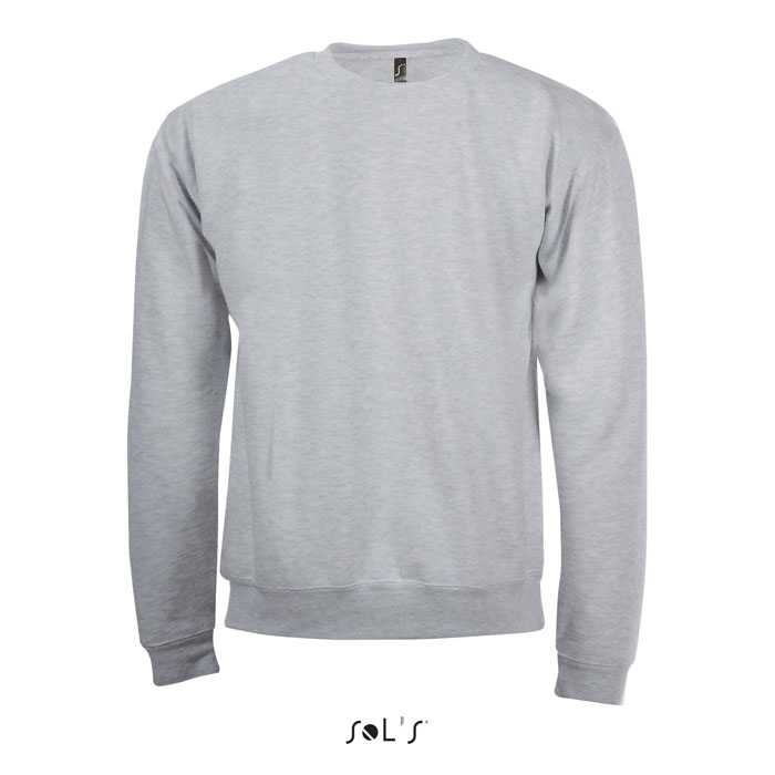 Sweat-shirt gris uni à col rond