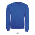 Sweat-shirt bleu uni à col rond