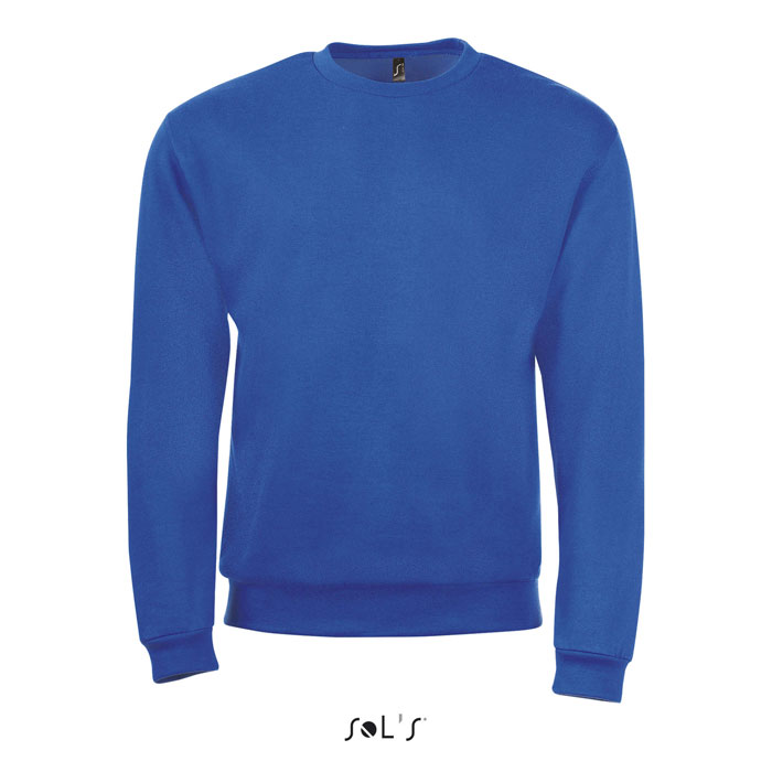 Sweat-shirt bleu uni à col rond