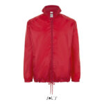 Veste coupe-vent rouge à fermeture zippée