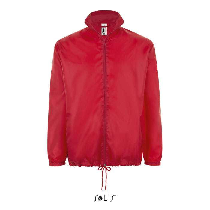 Veste coupe-vent rouge à fermeture zippée