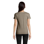 Dos femme portant t-shirt beige uni