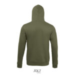 Sweat à capuche vert olive vue arrière