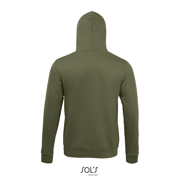 Sweat à capuche vert olive vue arrière