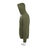 Sweat à capuche vert olive vue de profil
