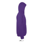 Sweat à capuche violet vue de profil