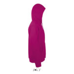 Sweat à capuche rose vu de profil