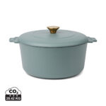 Cocotte vert sauge avec couvercle et bouton doré