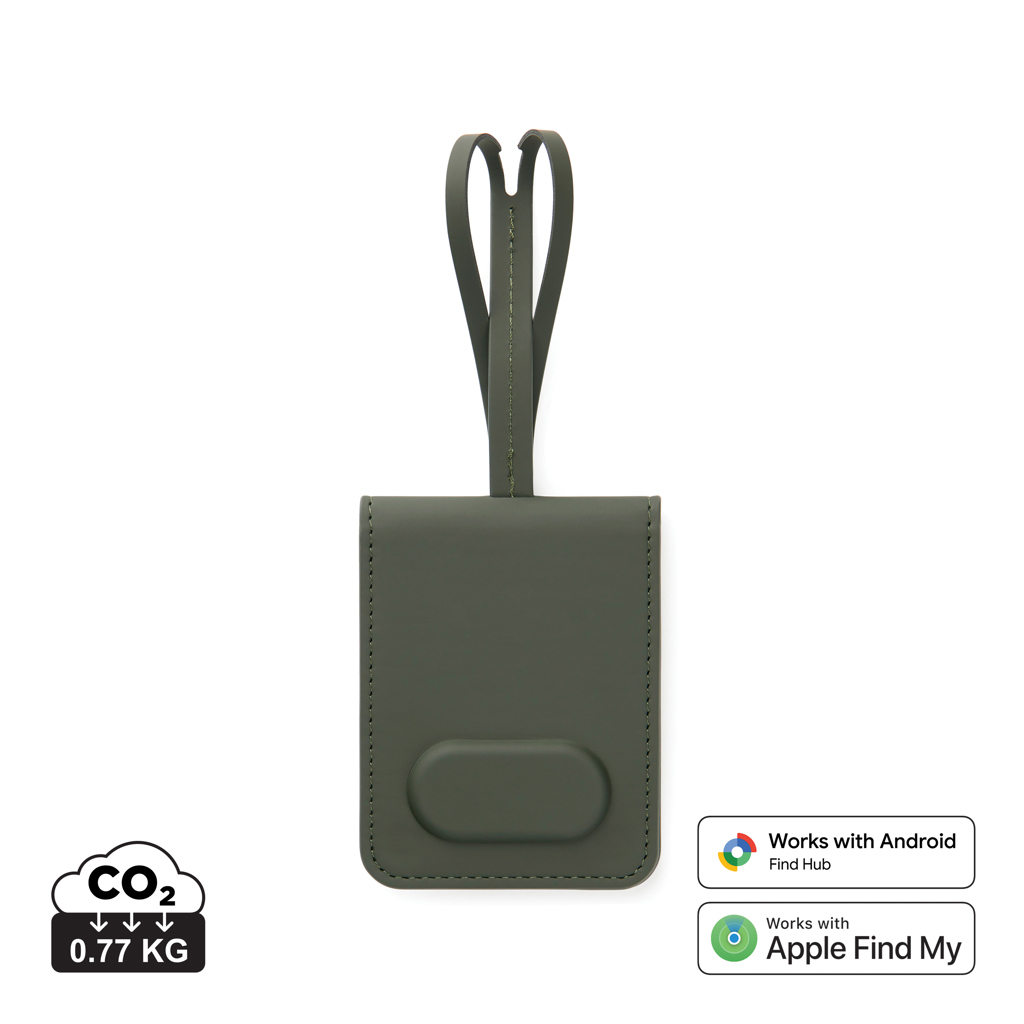 Étiquette bagage verte compatible Apple et Android