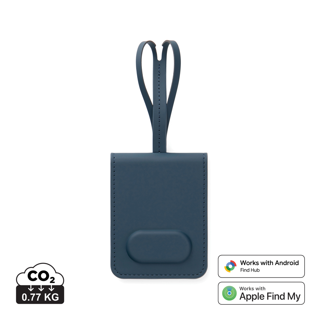 Étiquette bagage connectée bleue compatible Android et Apple