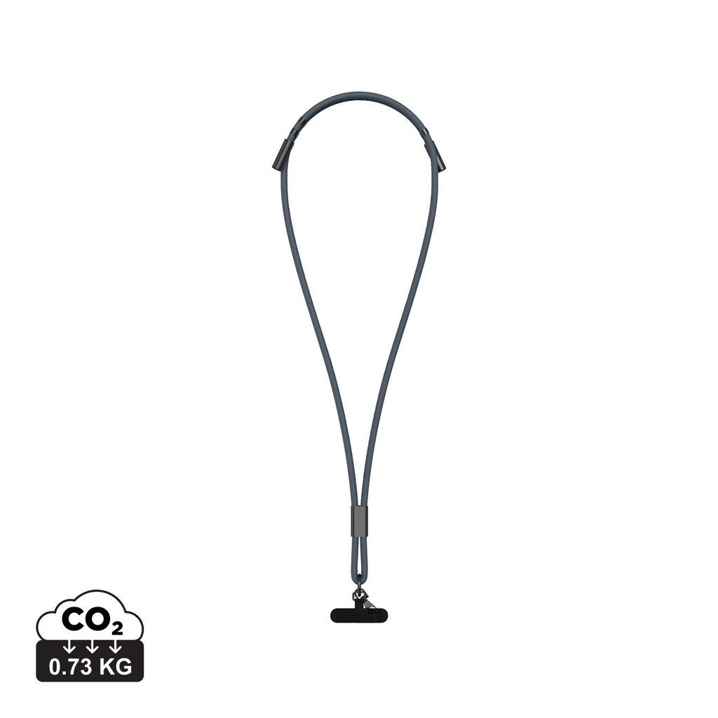 Tour de cou gris avec clip noir