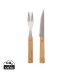 Fourchette et couteau à manche en bois