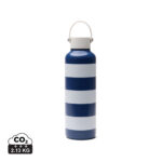 Gourde bleue rayée blanche avec anse
