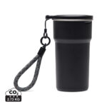 Gobelet isotherme noir avec sangle et couvercle