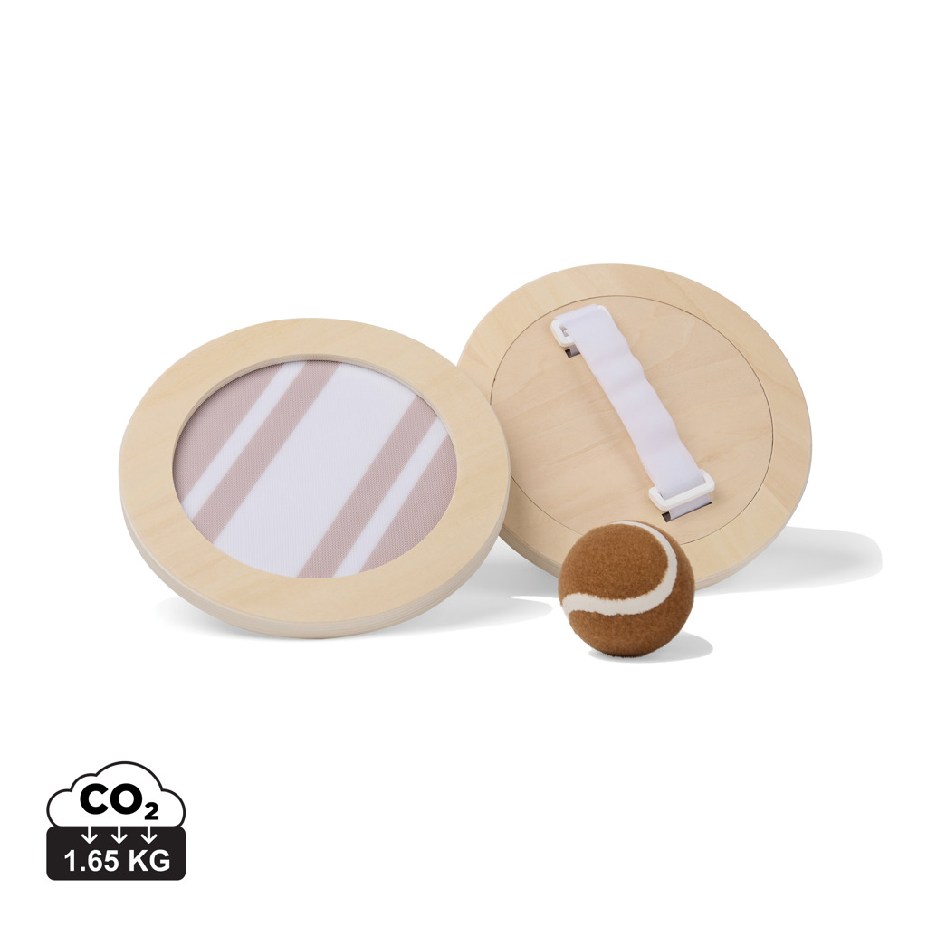 Raquettes de plage en bois et balle