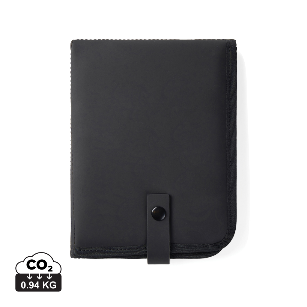 Pochette noire pliable avec fermeture à bouton-pression