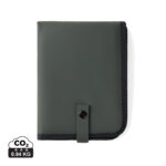 Pochette verte avec bouton pression noir