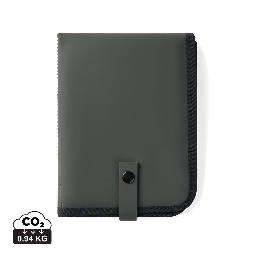 Pochette verte avec bouton pression noir