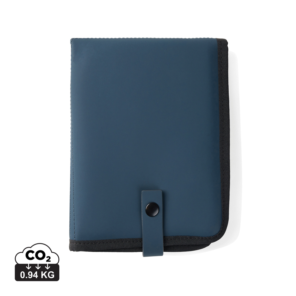 Pochette organiseur bleue avec bouton pression
