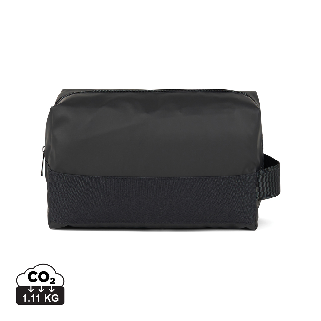 Trousse de toilette noire avec poignée latérale