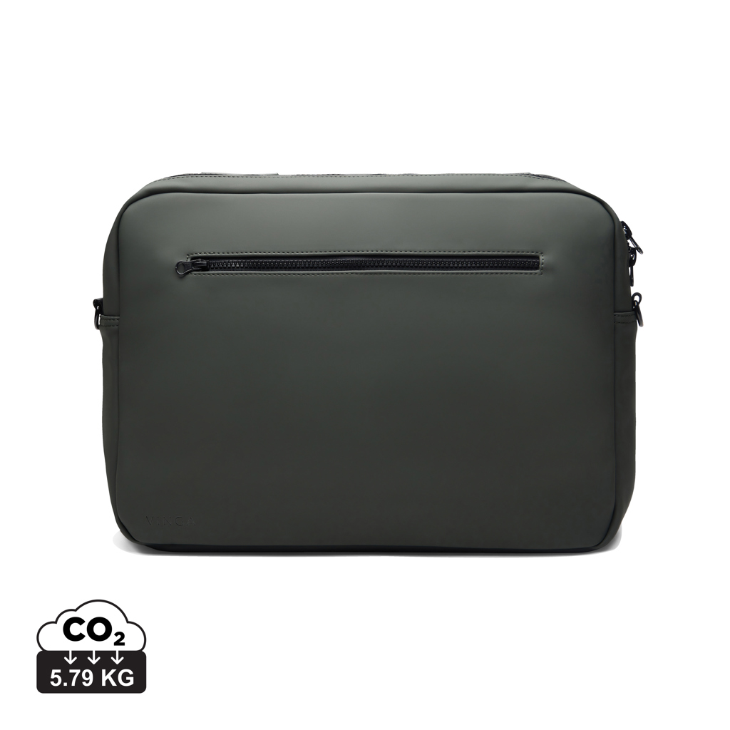 Sac ordinateur vert foncé avec poche zippée