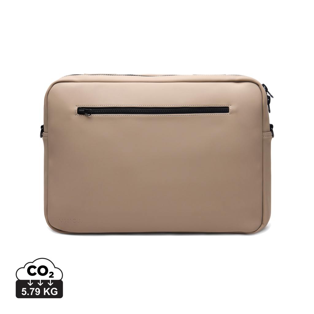 Housse d’ordinateur beige avec poche zippée