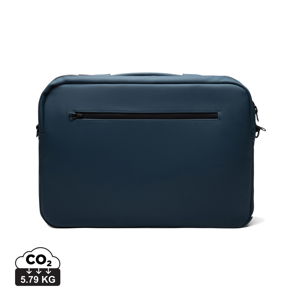 Sacoche ordinateur bleue avec poche zippée