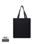 Tote bag noir en coton avec anses longues