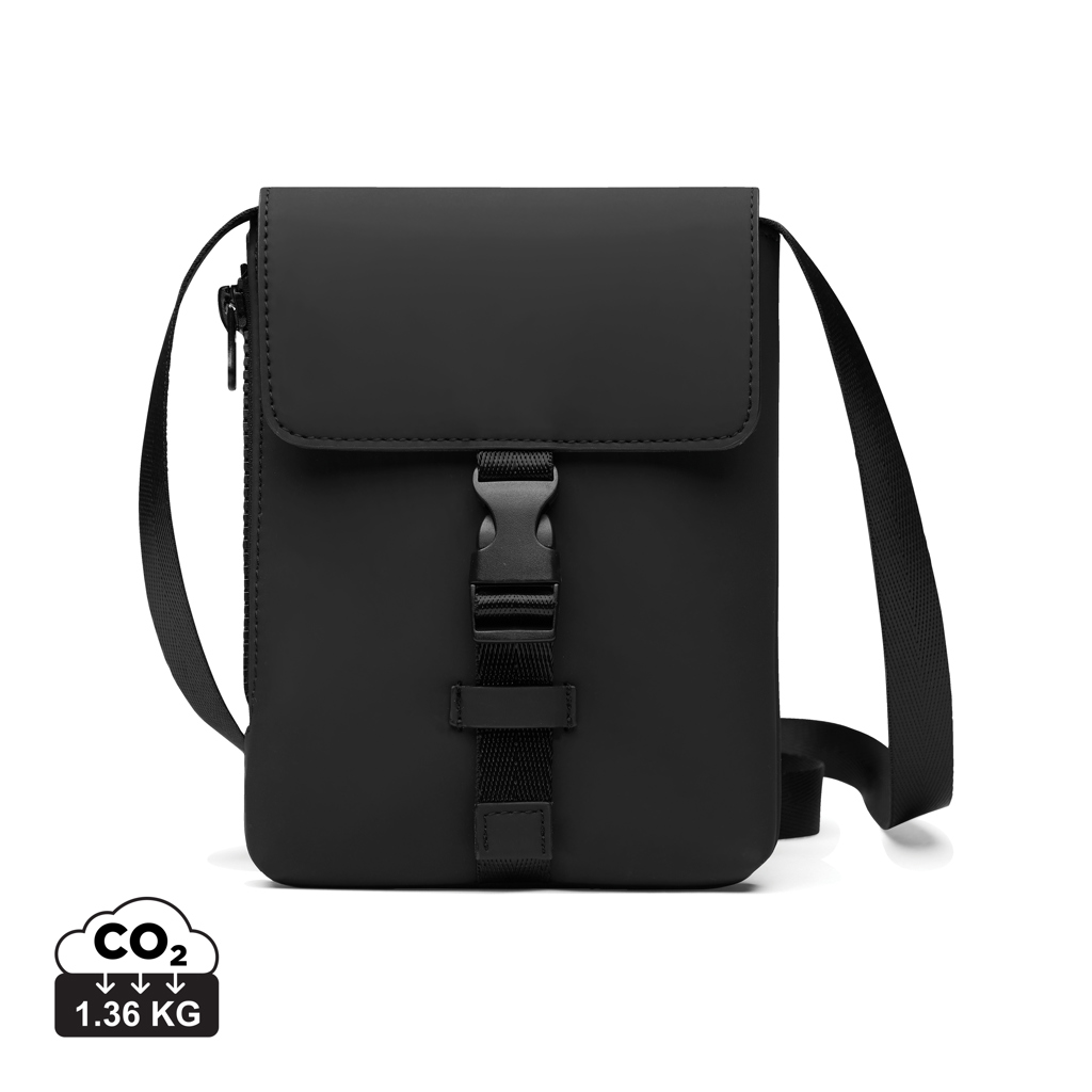 Sac bandoulière noir minimaliste avec boucle