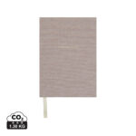 Carnet beige en tissu avec inscription Thankfulness
