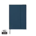 Agenda bleu avec fermeture et indicateur CO2