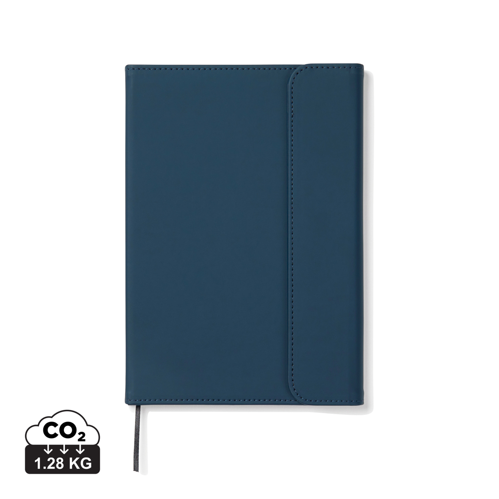 Agenda bleu avec fermeture et indicateur CO2