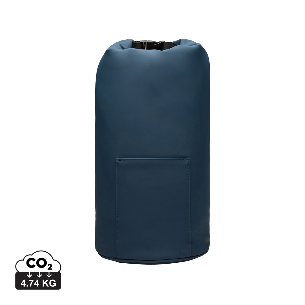 Sac cylindrique bleu avec fermeture enroulable