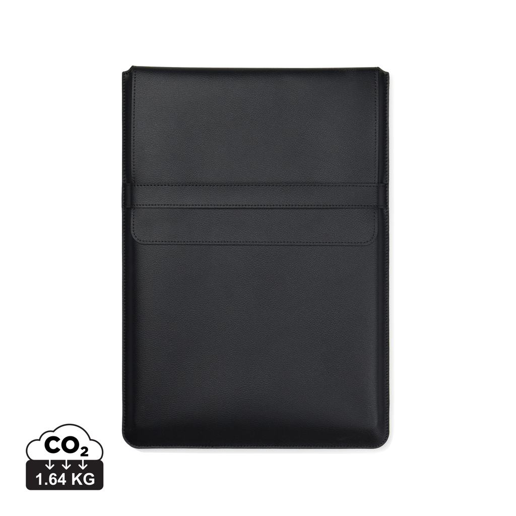 Housse noire en cuir pour ordinateur portable