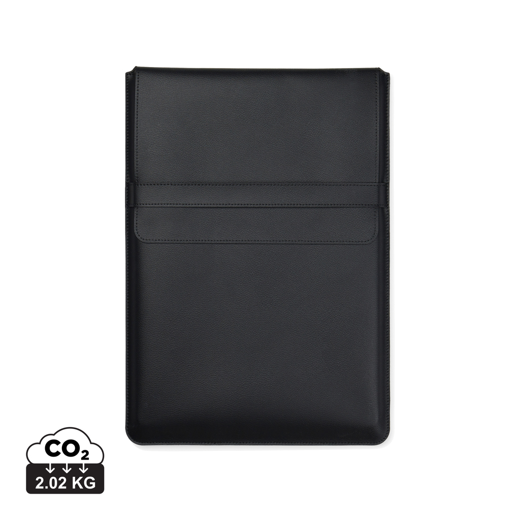 Housse noire en cuir pour ordinateur portable