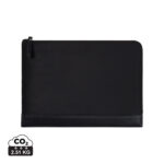 Pochette noire zippée en cuir minimaliste