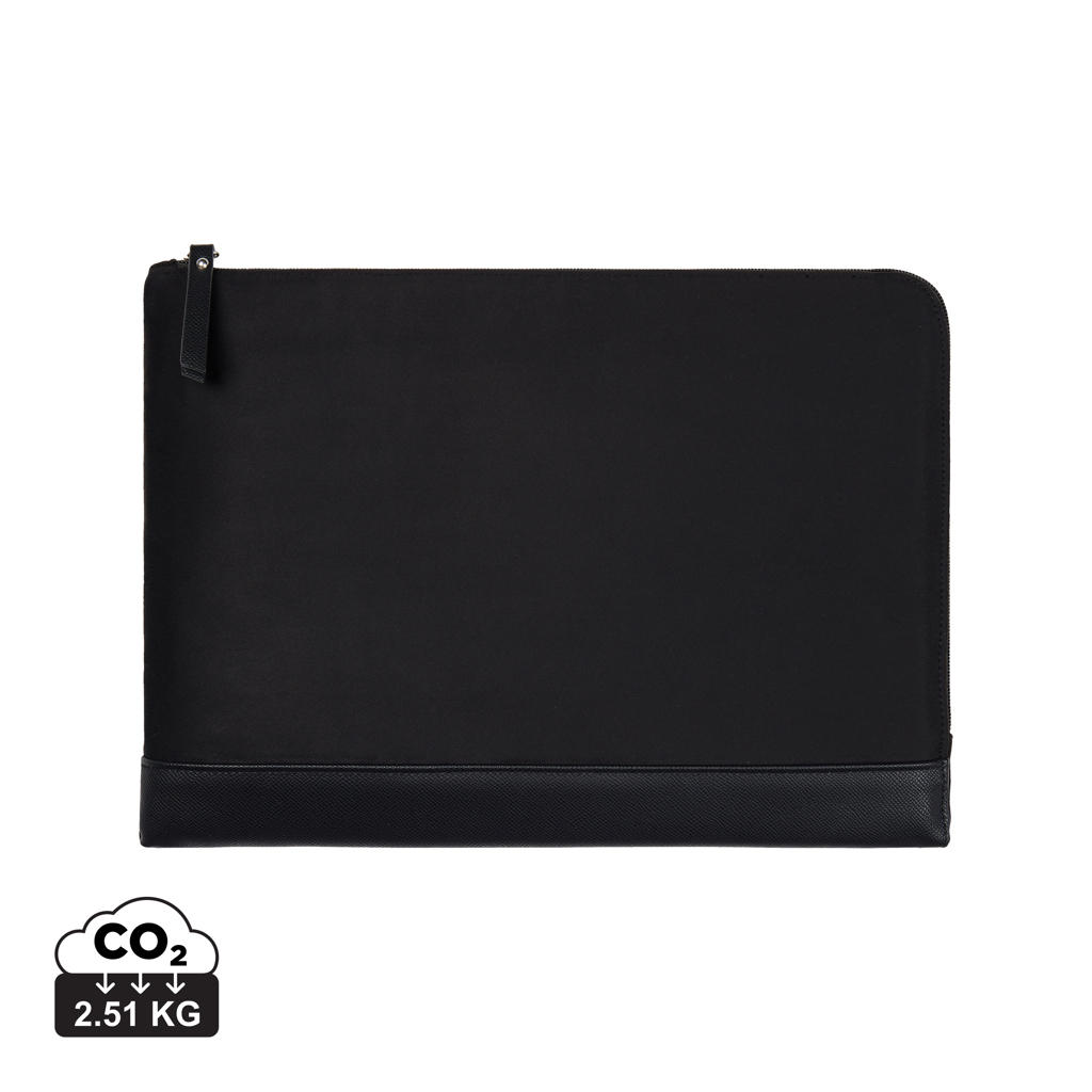 Pochette noire zippée en cuir minimaliste